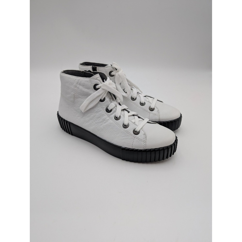 Josef Seibel Shoes Womens Size 6.5 White Leather High Top Sneaker Comfort EU 37
